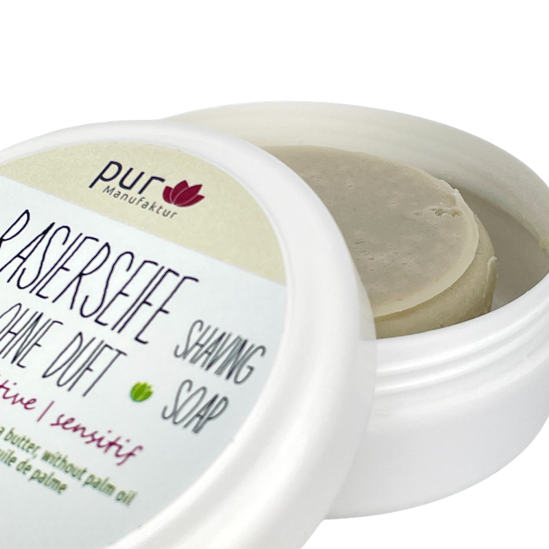 Rasierseife extra pur ohne Duft - mit Bio-Sheabutter, 85 g – Bild 2