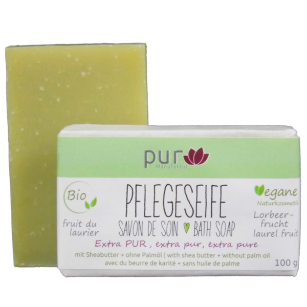 Pflegeseife Olive-Lorbeer extra pur - ohne Duft, 100 g
