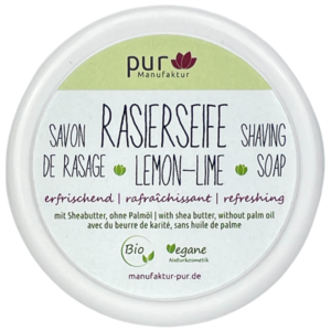 Rasierseife Zitrone-Limette - mit Bio-Sheabutter, 85 g