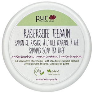 Rasierseife Teebaum - mit Bio-Sheabutter, 85 g