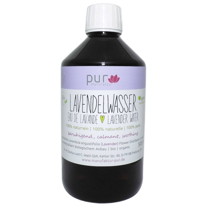 500 ml Lavendelwasser bio 100% naturreines Lavendel-Hydrolat in PET-Flasche